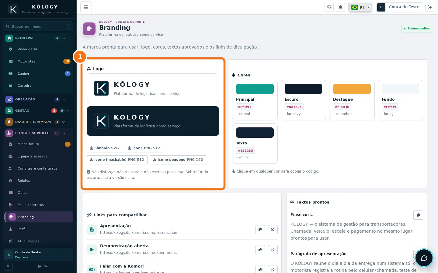 Branding na web com o bloco Logo numerado